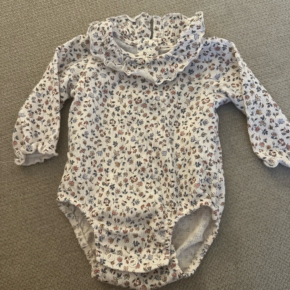 H&M Cream Floral Organic Cotton Fabric